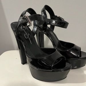 Jessica Simpson Black Patent Heel / Platform Sz 6 Papaya